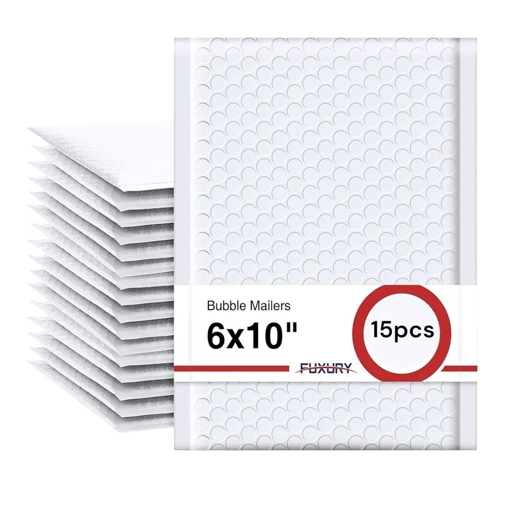 15pack -‎ Bubble Mailer 6x10"   White
